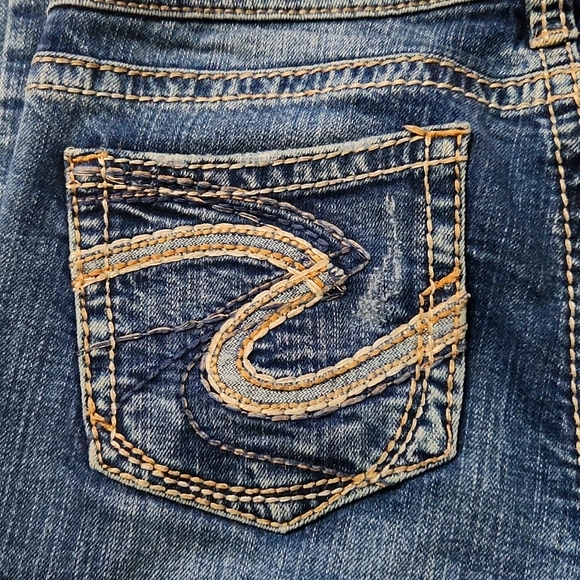 Silver Jeans Co. Tuesday Distressed Blue Boot Cut Jeans Women's Size W27/L35 - Picture 4 of 13